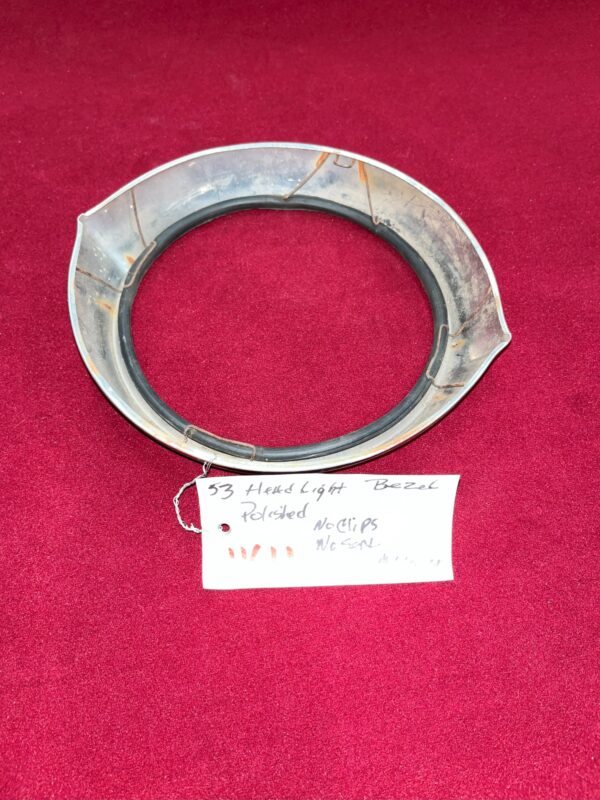 1953 Headlight Bezel  (Polished, No Clips, No Seal) - Image 5