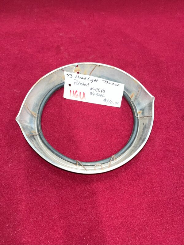 1953 Headlight Bezel  (Polished, No Clips, No Seal) - Image 6