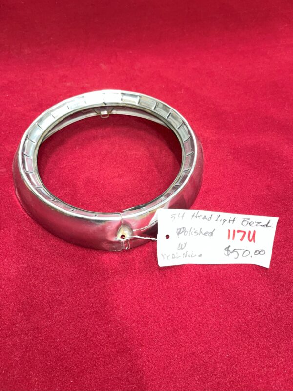 1954 Headlight Bezel  (Polished, Real Nice) - Image 2