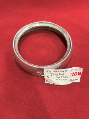 1954 Headlight Bezel  (Polished, No Clips, No Seal)