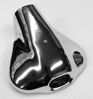 Chrome Exhaust Deflector with Red Reflector Jewel