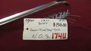 1953-1954 BelAir 4 Door Lower Rear Door Trim Passenger's Side (N.O.S.)