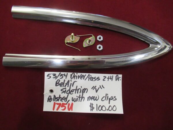 1953-1954 Driver/Passenger 2/4 Door BelAir Sidetrim "V" Molding