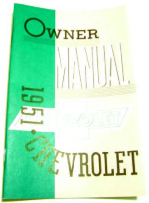 1951 Chevy Owners Manual