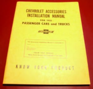 1951 Chevy Accessory Installation Manual