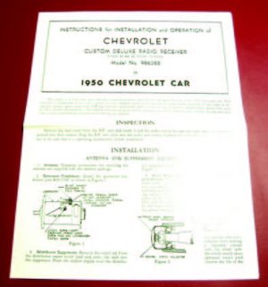 1950 Chev Radio Installation & Operation Manual