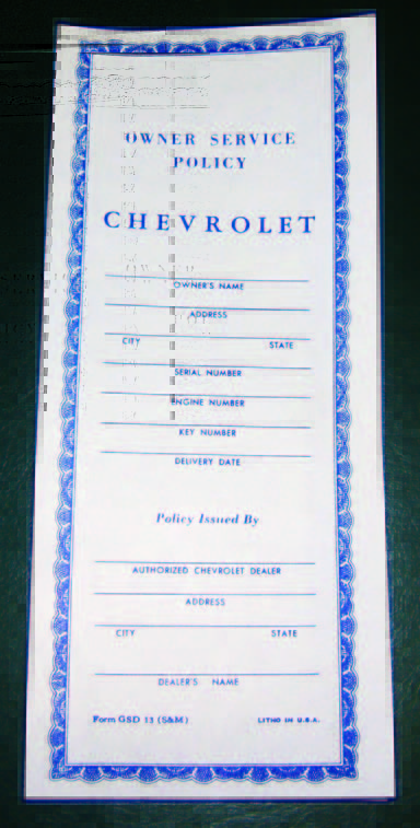 Chevrolet Owner Service Policy