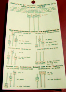 1951-1952 Heater Control Tag