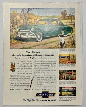 1952 Green Chevrolet Autumn Hunting Magazine Advertisement