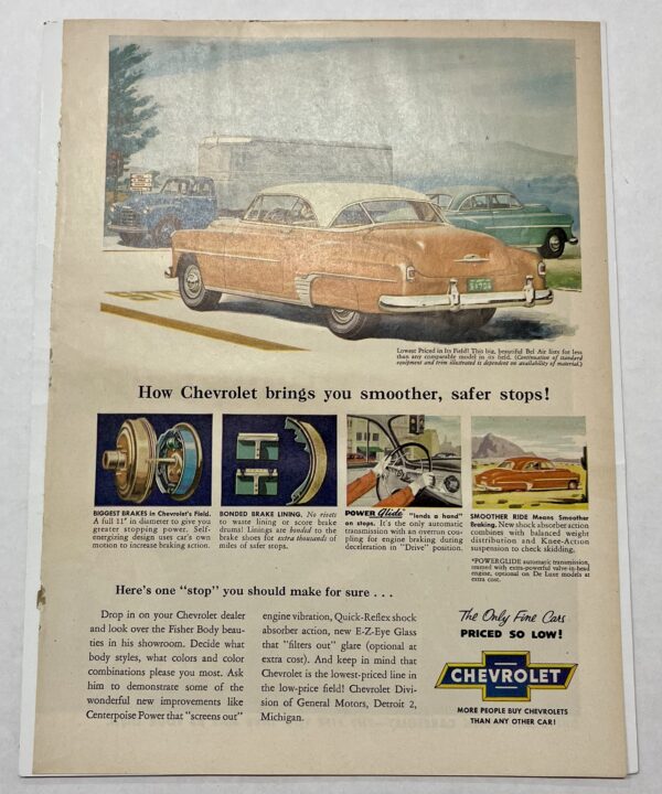 1952 Orange Chevrolet Bel Air With Blue Sky Magazine Advertisement - Image 2