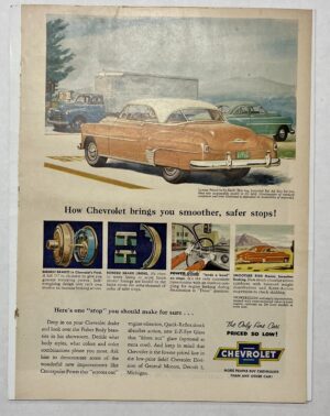 1952 Orange Chevrolet Bel Air With Blue Sky Magazine Advertisement