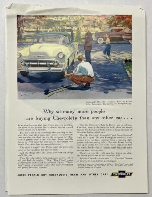 1953 Yellow Chevrolet 210 Friendly Neighborhood Magazine Advertisement