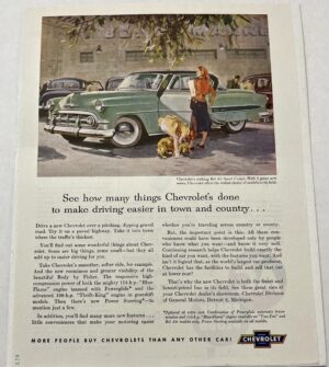 1953 Green Chevrolet Bel Air Sport Coupe Busy Shopping Magazine Advertisement