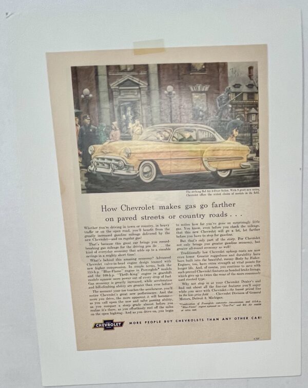 1953 Chevrolet Bel Air 2 Door Sedan Town Hall Scene Magazine Advertisement - Image 2