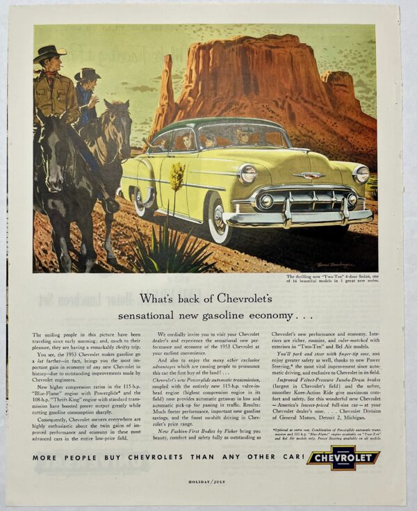 1953 Chevrolet 210 Desert Scene Magazine Advertisement - Image 2
