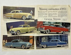 1953 GM Cars Two Page Fold Magazine Advertisement